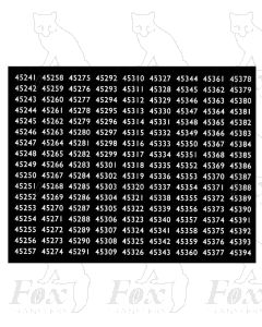 Midland Region Smokebox Numbersets 45241-45394