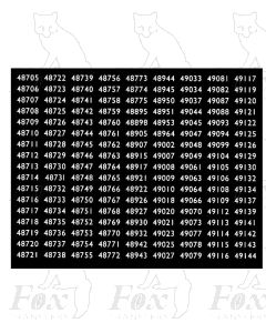 Midland Region Smokebox Numbersets 48705-49144