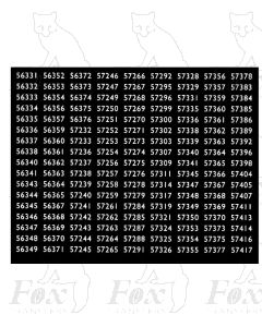 Midland Region Smokebox Numbersets 56331-57417