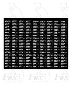Eastern Region Smokebox Numbersets 68490-68699