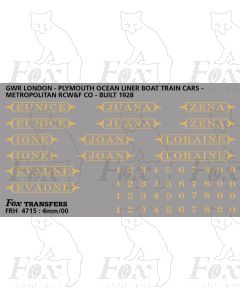 Pullman Namesets