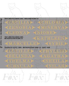 Pullman Namesets