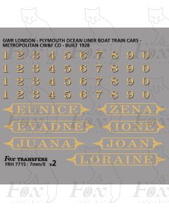 Pullman Namesets