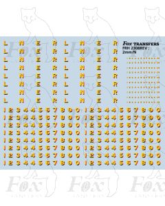 LNER Later Lettering/Numbering for Yellow face for some green Locos