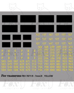 Freight Vehicle Running Numbersets