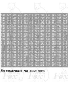 Freight Vehicle Running Numbersets