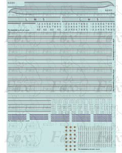 LMS Coronation Scot Blue/Silver Complete Livery - Locomotive Lining and Numbering