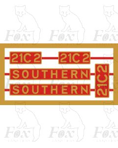 21C2 SOUTHERN NAMEPLATES WITH CAB AND BUFFERBEAM NUMBERS for UNION CASTLE