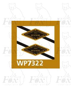 North British Worksplates - brass - diamond shape