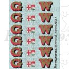 1927-1934 : G (twin shield crest) W Loco Initials gold/red