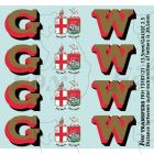 1927-1934 : G (twin shield crest) W Loco Initials gold/red