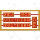 21C2 SOUTHERN NAMEPLATES WITH CAB AND BUFFERBEAM NUMBERS for UNION CASTLE