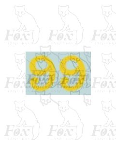 (16.5mm high) Yellow - 1 pair number 9 