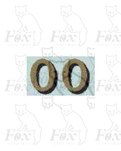 (12.25mm high) Gold/black shadow - 1 pair number 0 