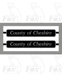 87025 County of Cheshire (Virgin style)