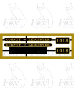 1018 COUNTY OF LEICESTER 