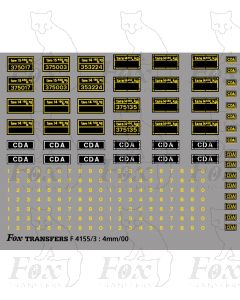 ECC Additional yellow/black TOPS panels/numbering