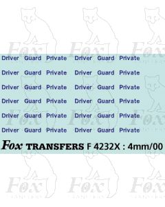NSE Driver/Guard/Private