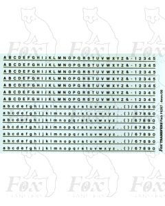 Rail Alphabet and Numerals (150mm prototype black) 1.97mm high