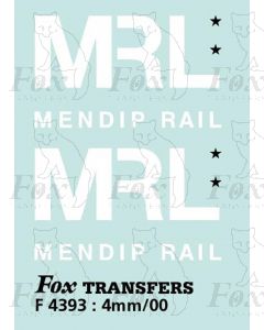 MRL Mendip Rail composite loco logo/number stars