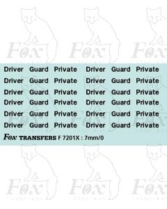 Driver/Guard/Private (black)