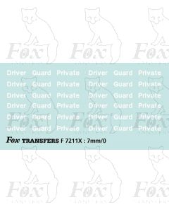 Driver/Guard/Private (white)