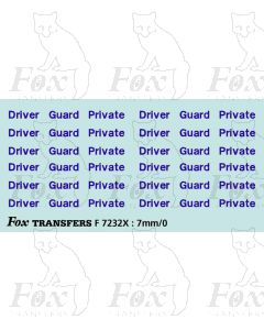 Driver/Guard/Private (NSE Blue)