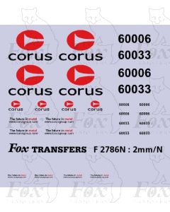 Corus logos/detailing for Class 60 silver-liveried locos
