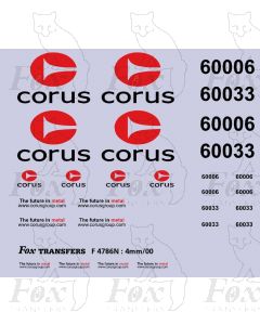 Corus brandings for Class 60 silver-liveried locos