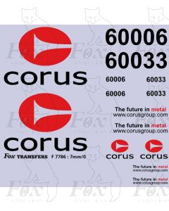 Corus logos/detailing for Class 60 silver-liveried locos (2 sheets as illustrated)