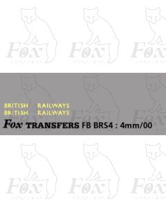 BRITISH RAILWAYS small lettering for van sides