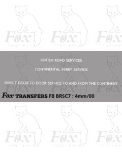BRITISH ROAD SERVICES - CONTINENTAL FERRY SERVICE