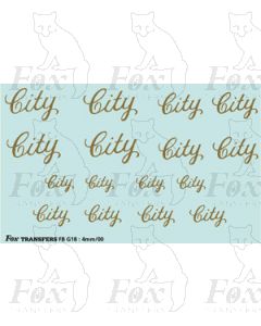 FLEETNAMES - City 4 sizes, gold