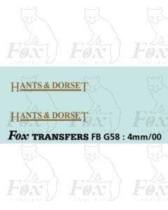 FLEETNAMES - HANTS & DORSET - 11mm wide, with underline