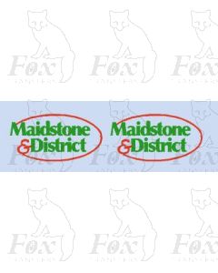 FLEETNAMES - Maidstone & District -12mm wide GREEN with RED border
