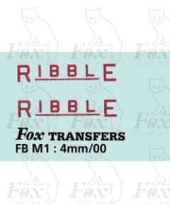 FLEETNAMES - RIBBLE - with underline, maroon