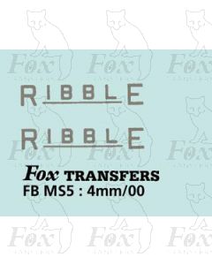 FLEETNAMES - RIBBLE - with underline, silver