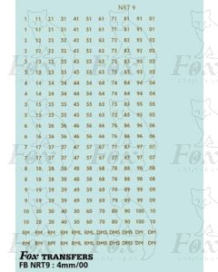 Gold Fleet numbers - RM, RML, DMS, DM plus pairs 01-100