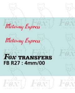 FLEETNAMES - Motorway Express - script, red