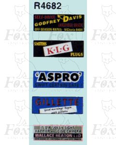 Set of 5, full colour Advertisement for Bus rears. Period 1940s & 1950s