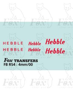 FLEETNAME SET - Hebble 3 pairs & sizes, red