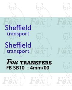 FLEETNAMES - Sheffield transport - 11mm wide