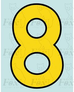 Running Numbering Yellow/Black outline - 4 inch