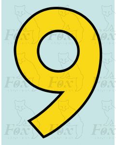 Running Numbering Yellow/Black outline - 4 inch