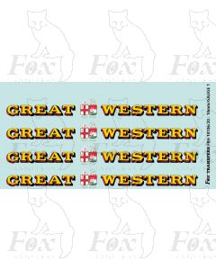 1927-1934 : GREAT (twin shield crest) WESTERN Loco Lettering yellow/red