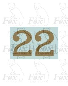 (11.25mm high) Gold - 1 pair number 2 
