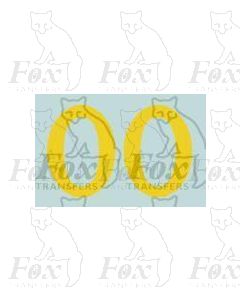 (20mm high) Yellow - 1 pair number 0 