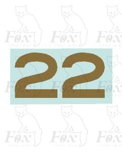 (22.5mm high) Gold -1 pair number 2 