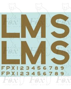 LMS lettering for Coronation Scot, crimson locos and tenders. Late 1930s.