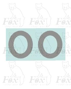 (31.5mm high) Silver - 1 pair number 0 